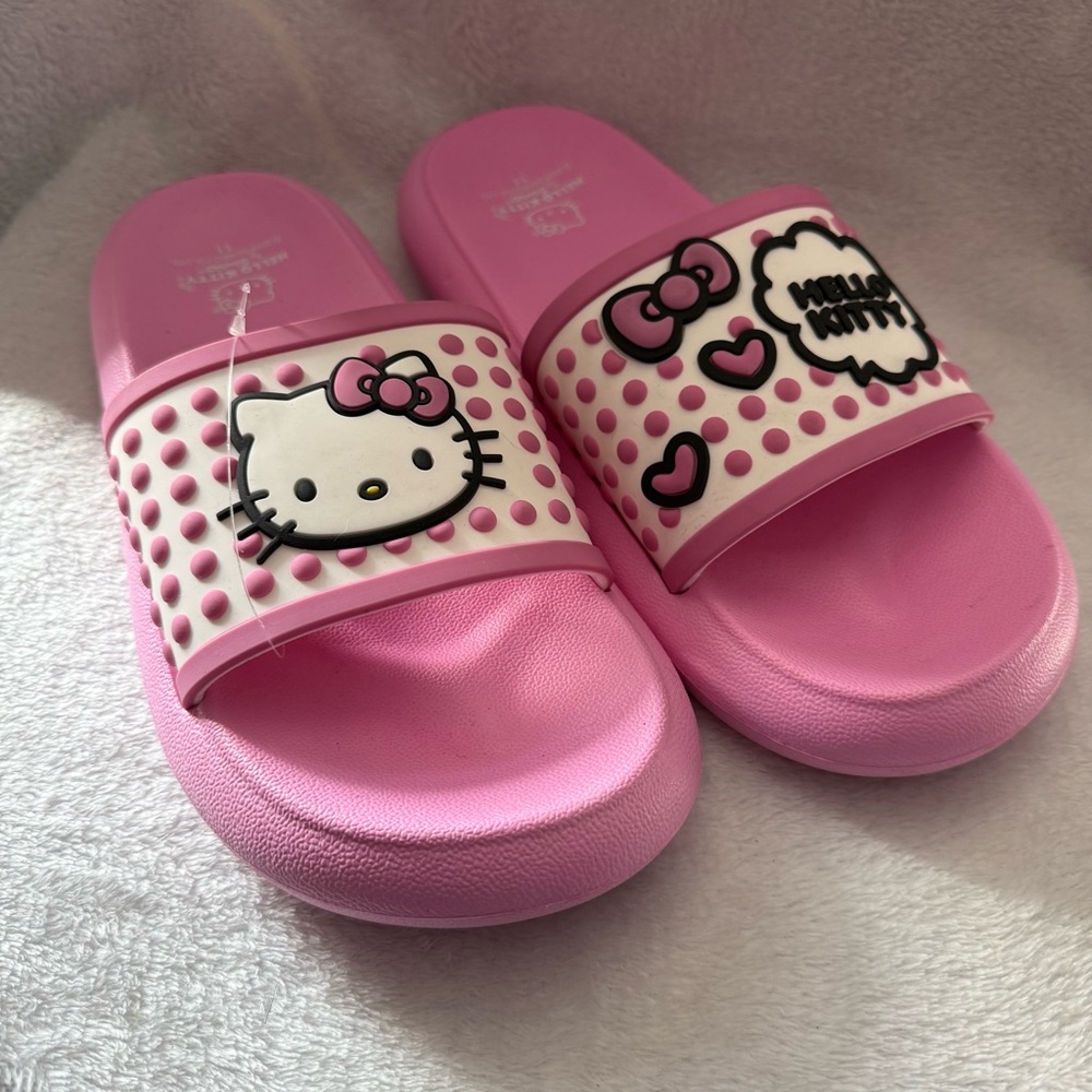 Hello Kitty Pink‎ Slide Sandals Women’s Size 11 Slip On New